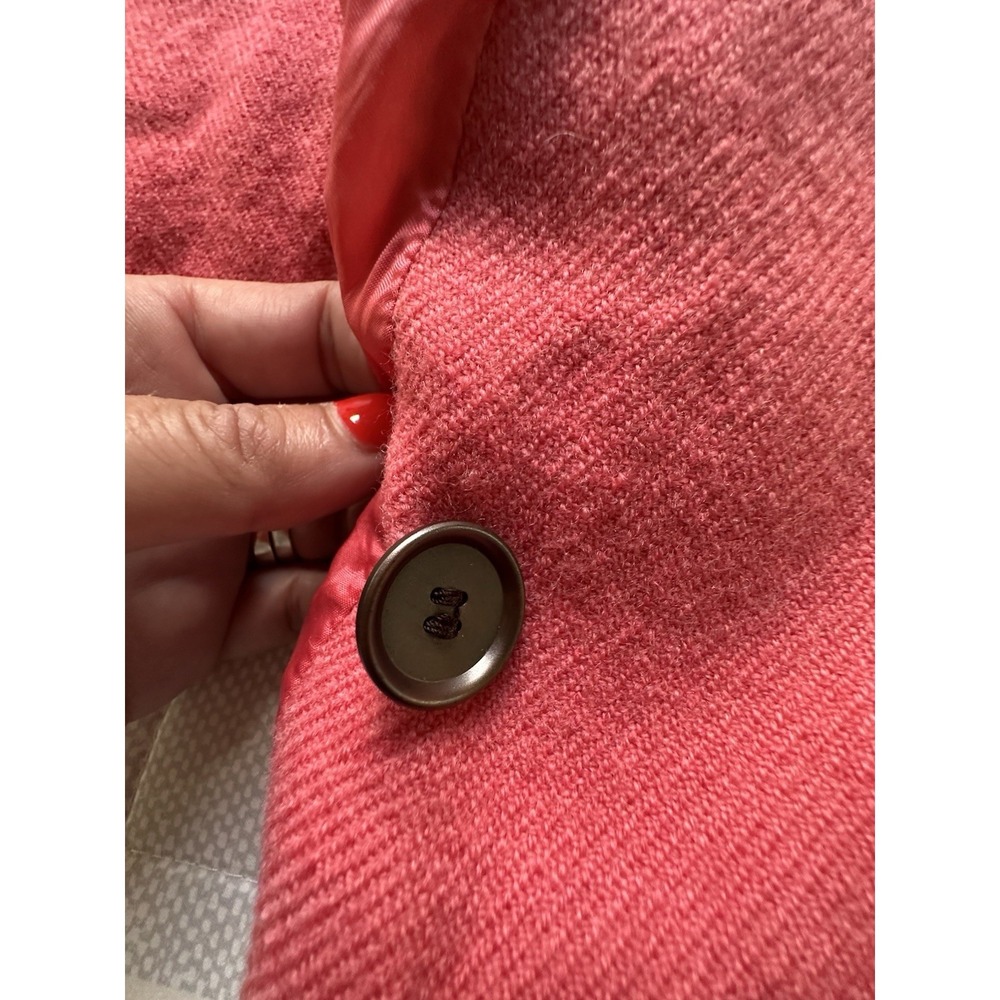 Akris Punto Coral Pink Wool Cashmere Blazer Jacket 4 Origami Pleated Buckle READ - Picture 10 of 14